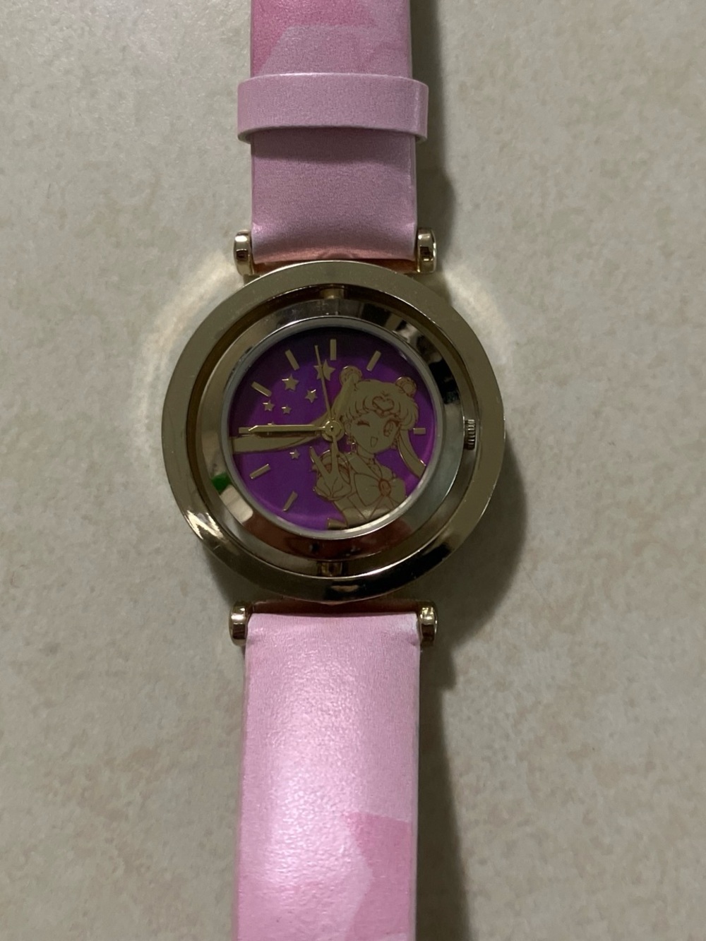 Accutime pink Sailor Moon spinner wrist watch - not tested